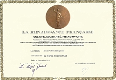 RECOMPENSE PAR LA RENAISSANCE FRANCAISE  (4)